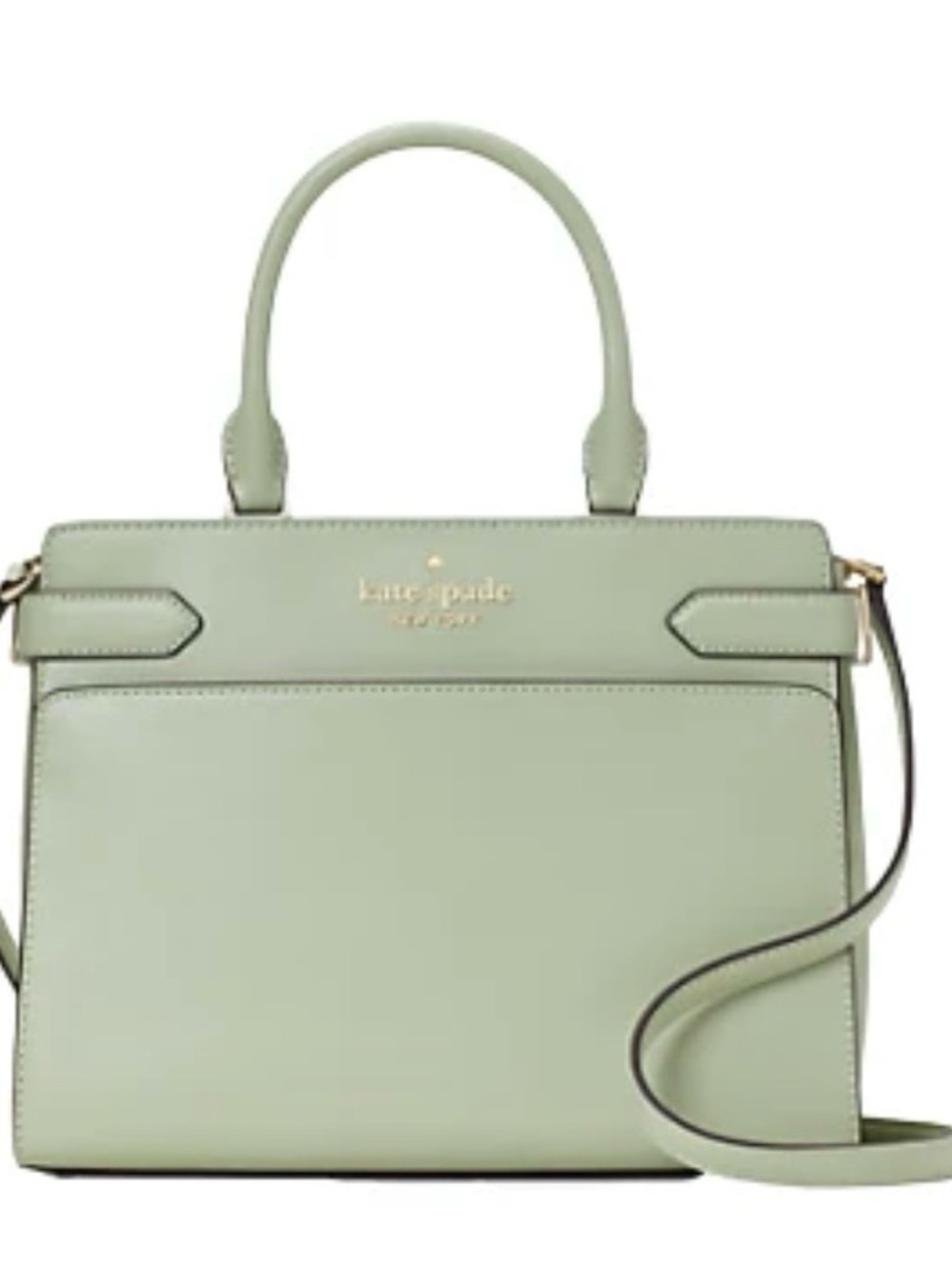 kate spade Light Mint Green Leather Satchel with Gold Hardware